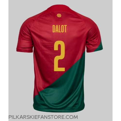Tanie Strój piłkarski Portugalia Diogo Dalot #2 Koszulka Podstawowej MŚ 2022 Krótkie Rękawy